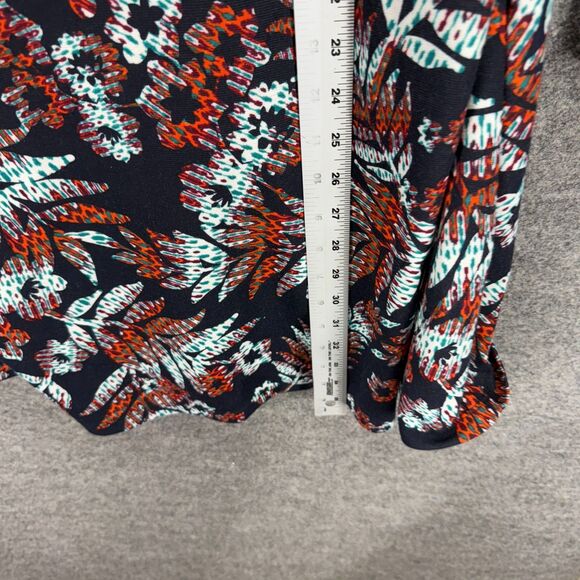 LK Luv Dress Women M Medium Black Floral Mini Short Long Sleeve Round Neck - Picture 6 of 7